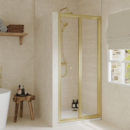 [BEETBD90BB] Almington 4mm Toughened Safety Glass Bi-Fold Shower Door, H: 1900mm, Choice of Size and Colour - Lifestyle 2