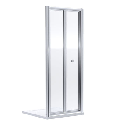[BEETBD90] Almington 4mm Toughened Safety Glass Bi-Fold Shower Door, H: 1900mm, Choice of Size and Colour - Cutout