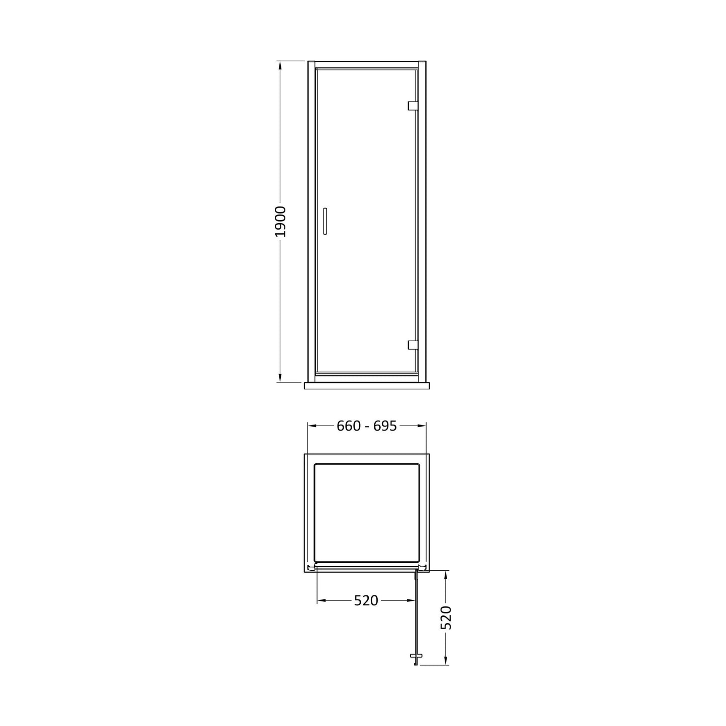 [BEETHD70] HINGE DOOR 700x1900 - Technical Drawing