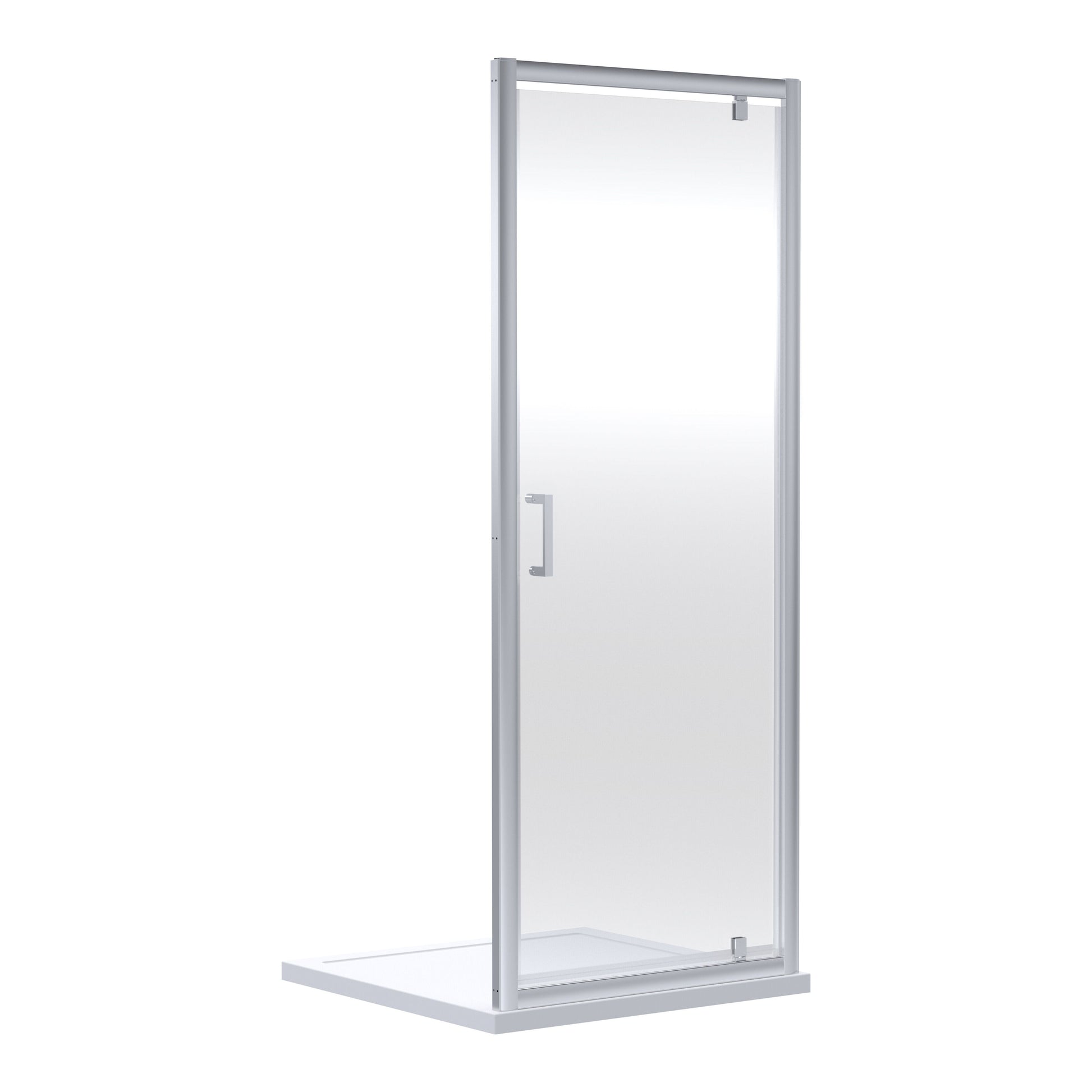 [BEETPD10] Contemporary 6mm Toughened Safety Glass Pivot Shower Door, H: 1900mm, Choice of Size and Colour - Cutout