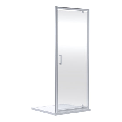 [BEETPD10] Contemporary 6mm Toughened Safety Glass Pivot Shower Door, H: 1900mm, Choice of Size and Colour - Cutout