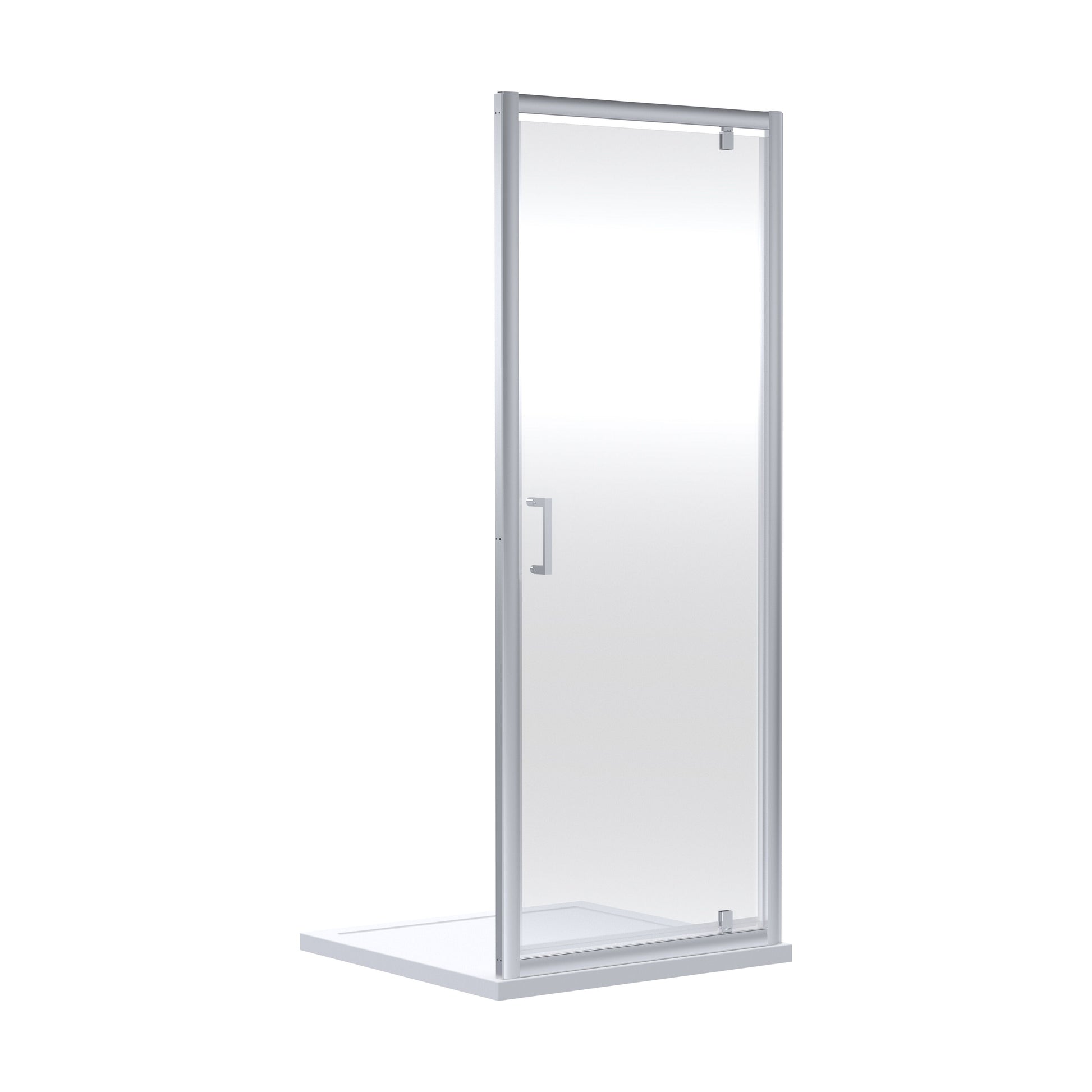 [BEETPD76] Almington 6mm Toughened Safety Glass Reversible Pivot Shower Door - H: 1900mm - Choice of Size and Profile Finish - Cutout