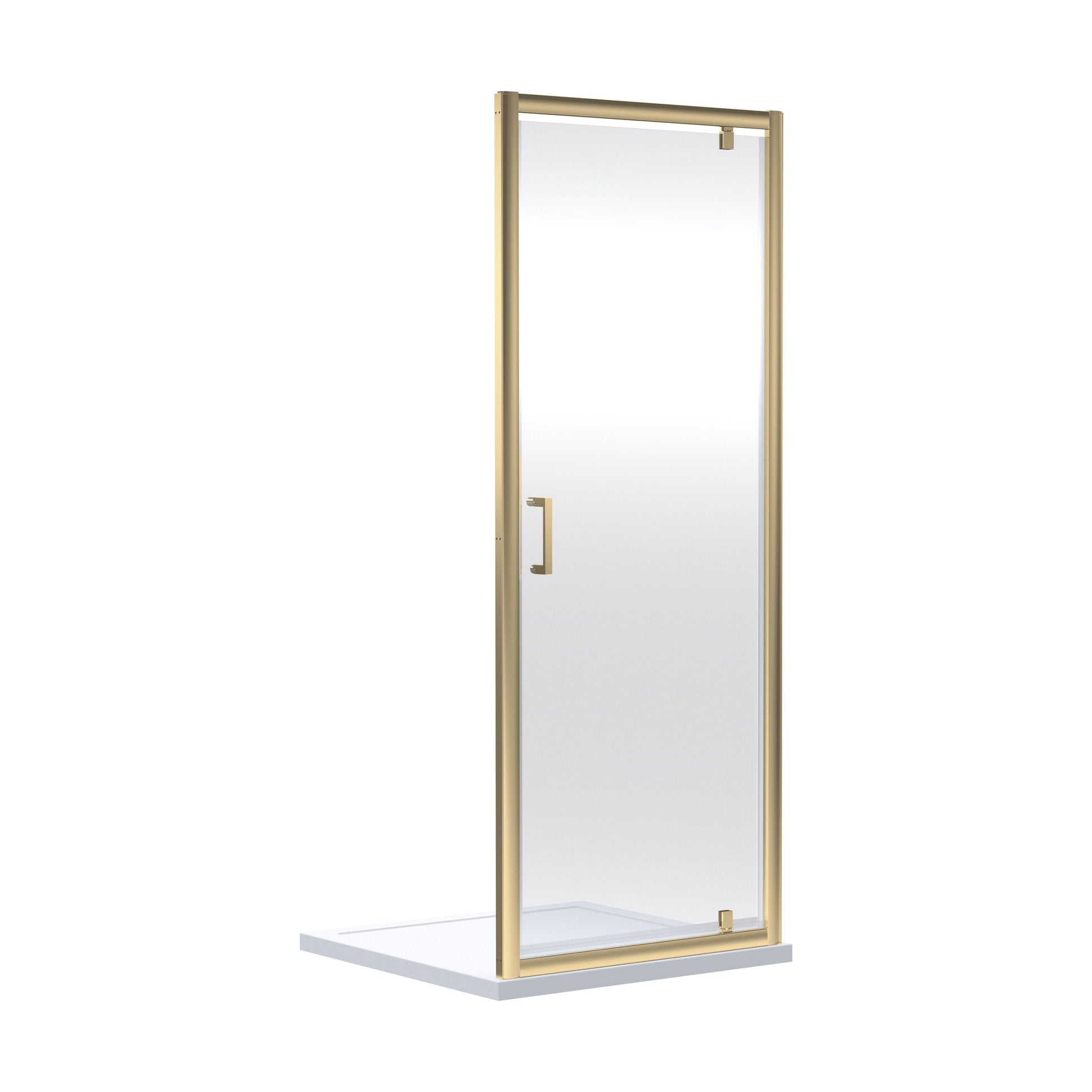 [BEETPD90BB] Almington 6mm Toughened Safety Glass Reversible Pivot Shower Door - H: 1900mm - Choice of Size and Profile Finish - Cutout