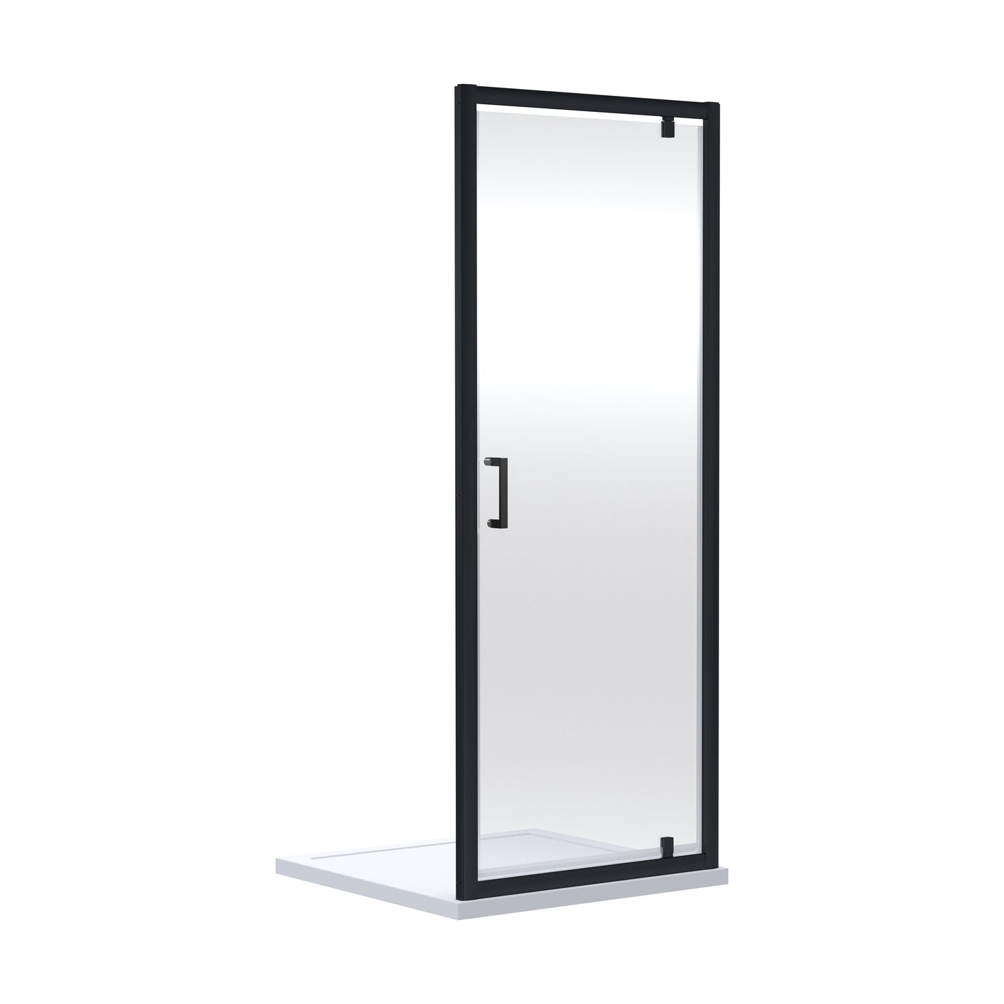 [BEETPD90BP] Almington 6mm Toughened Safety Glass Reversible Pivot Shower Door - H: 1900mm - Choice of Size and Profile Finish - Cutout