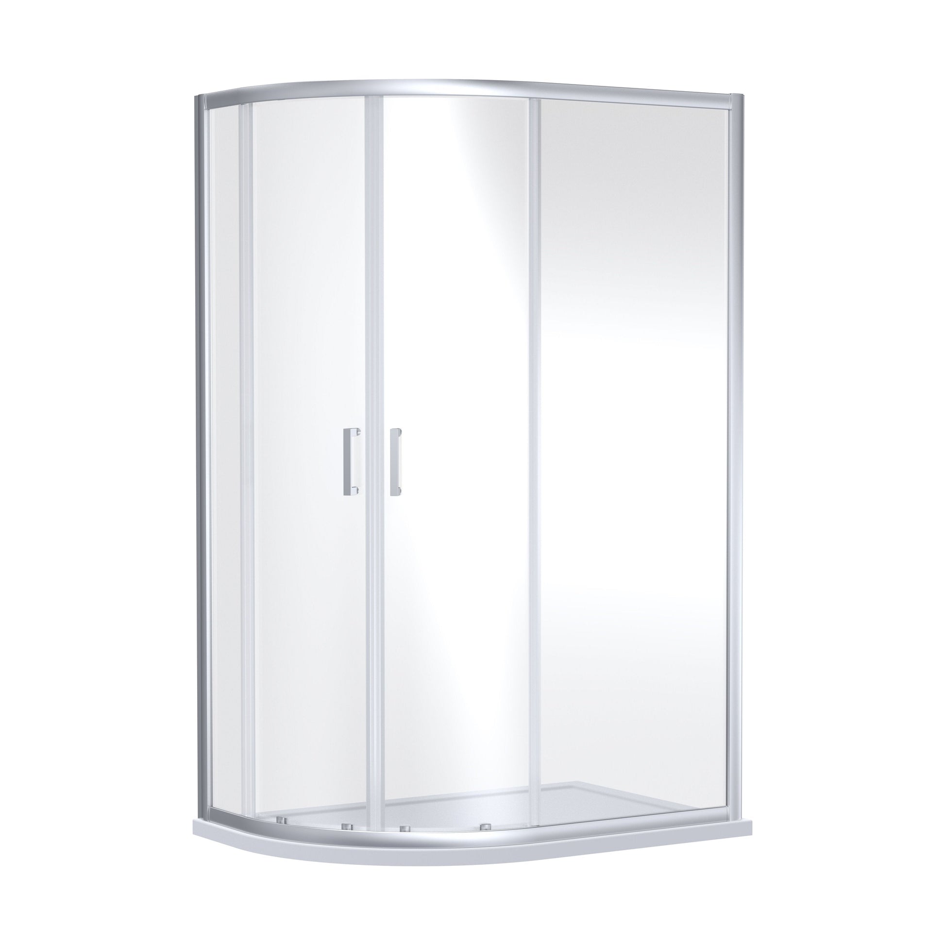 [BEETQ129] Almington 6mm Toughened Safety Glass Offset Quadrant Shower Enclosure - H: 1900mm - Choice of Profile Finish - Cutout