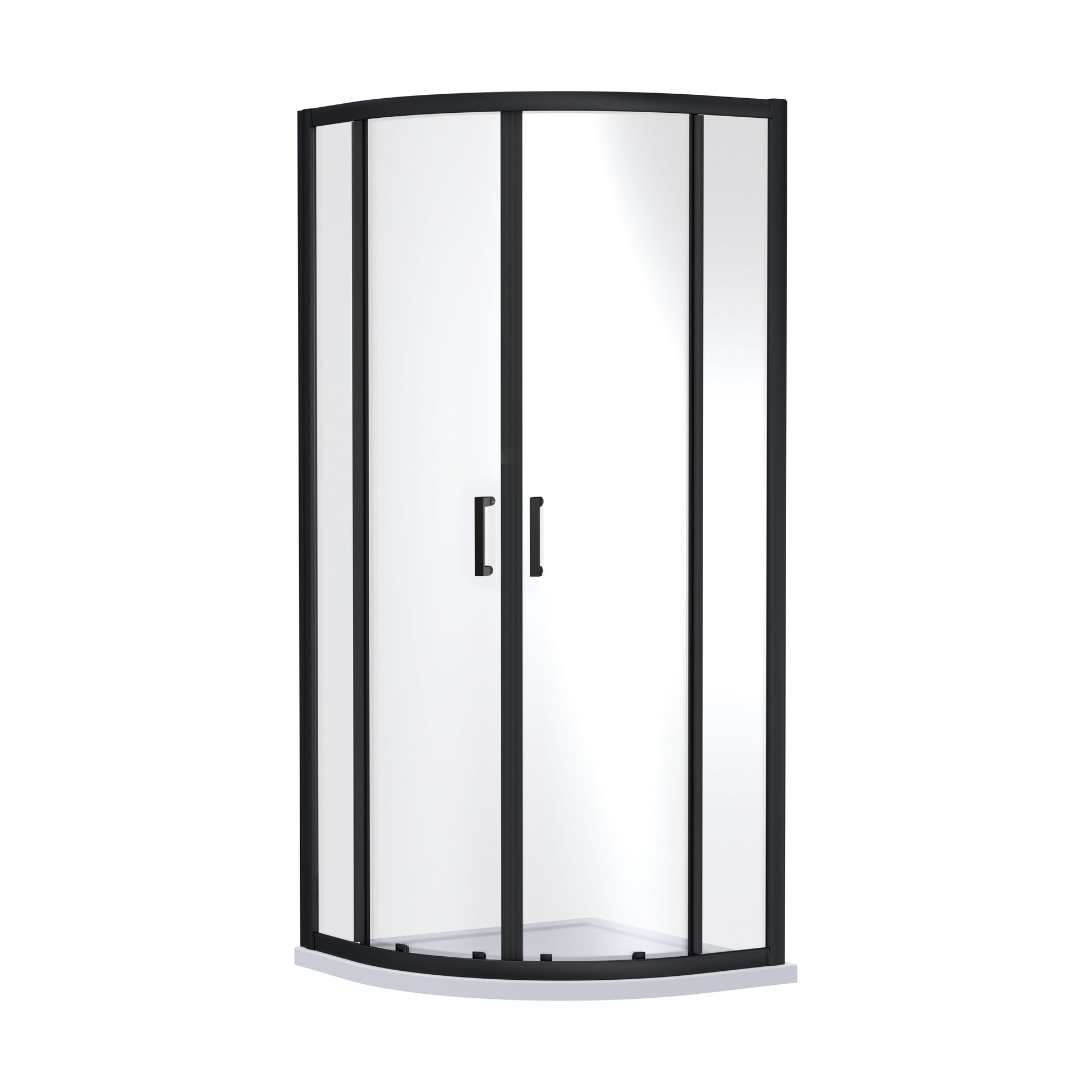 [BEETQ80BP] Almington 6mm Toughened Safety Glass Quadrant Shower Enclosure - H: 1900mm - Choice of Size and Profile Finish - Cutout