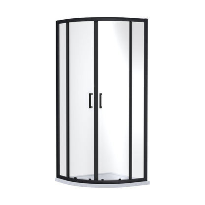 [BEETQ80BP] Almington 6mm Toughened Safety Glass Quadrant Shower Enclosure - H: 1900mm - Choice of Size and Profile Finish - Cutout