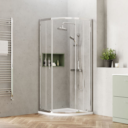 [BEETQ80] Almington 6mm Toughened Safety Glass Quadrant Shower Enclosure - H: 1900mm - Choice of Size and Profile Finish - Lifestyle 2