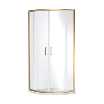 [BEETQ90BB] Almington 6mm Toughened Safety Glass Quadrant Shower Enclosure - H: 1900mm - Choice of Size and Profile Finish - Cutout