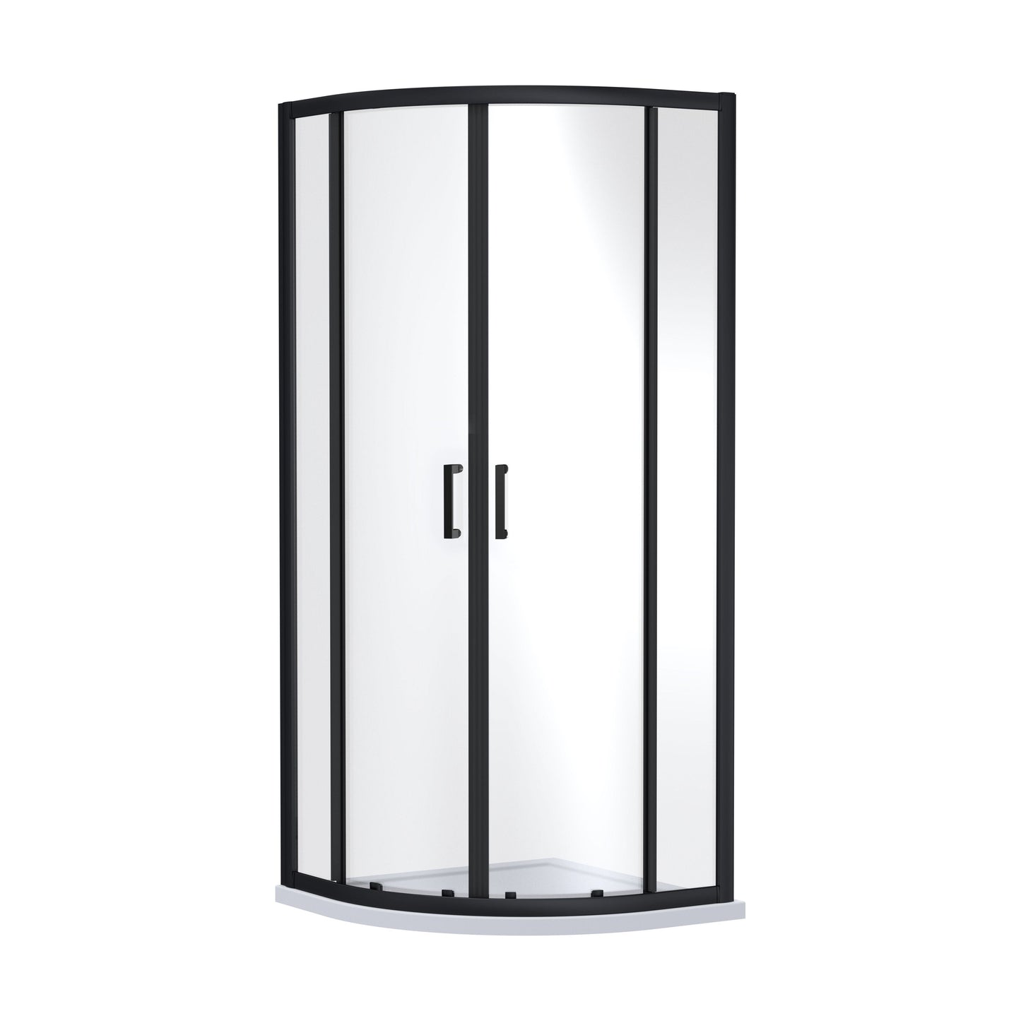 [BEETQ90BP] Almington 6mm Toughened Safety Glass Quadrant Shower Enclosure - H: 1900mm - Choice of Size and Profile Finish - Cutout