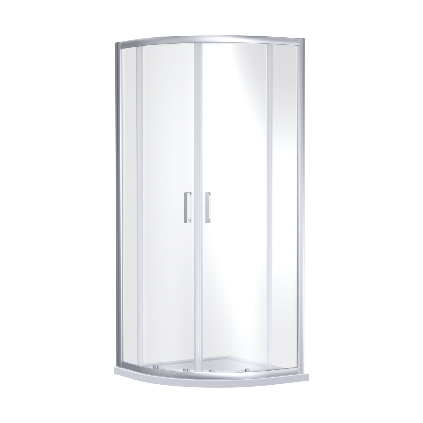 [BEETQ90] Almington 6mm Toughened Safety Glass Quadrant Shower Enclosure - H: 1900mm - Choice of Size and Profile Finish - Cutout