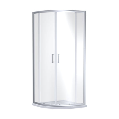 [BEETQ90] Almington 6mm Toughened Safety Glass Quadrant Shower Enclosure - H: 1900mm - Choice of Size and Profile Finish - Cutout