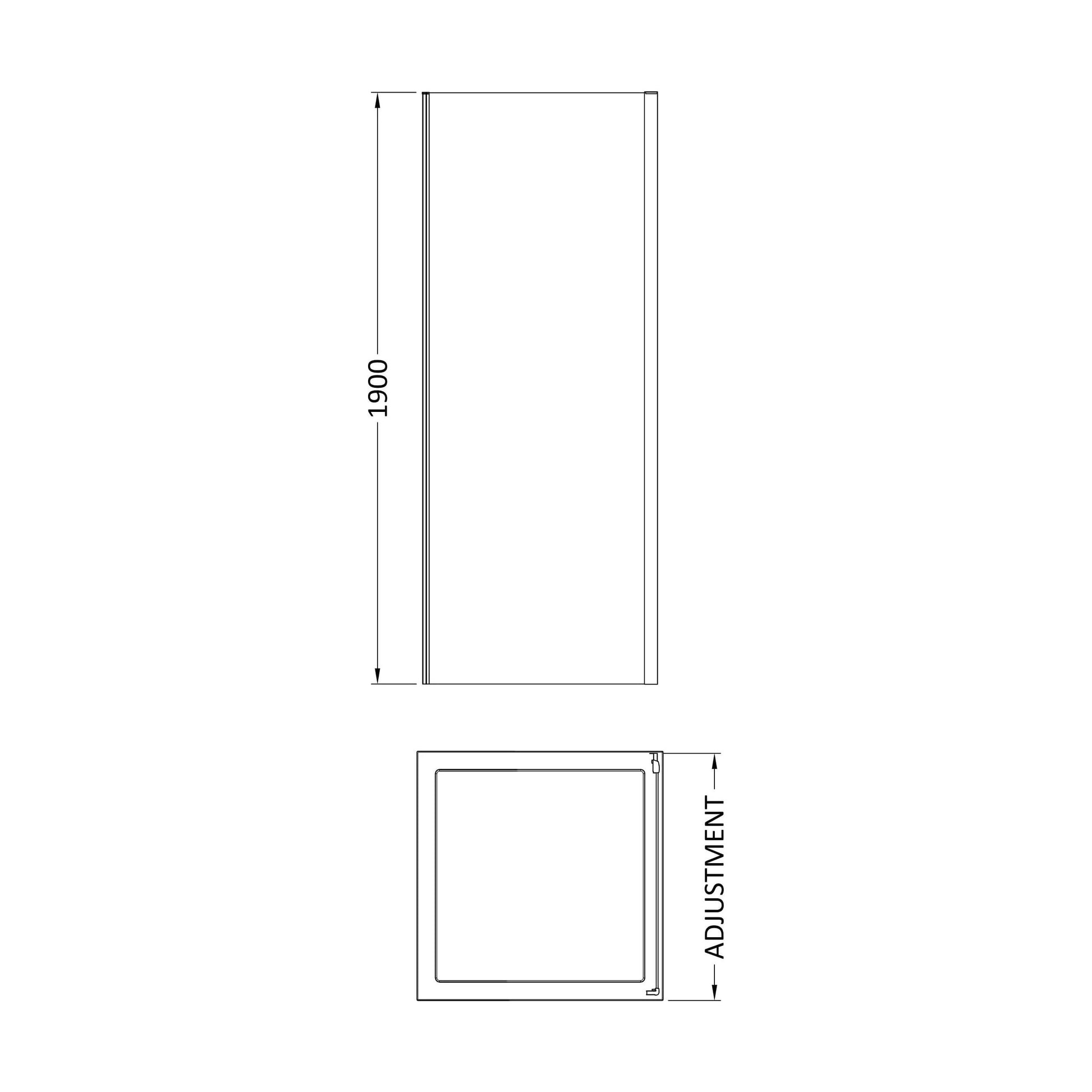 [BEETSP10GM] 1000 x 1900mm Side Panel - Technical Drawing