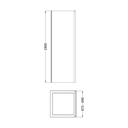 [BEETSP70GM] 700 x 1900mm Side Panel - Technical Drawing