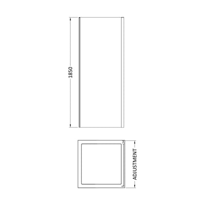 [BEETSQSP90] 1850x900mm Side Panel - Technical Drawing