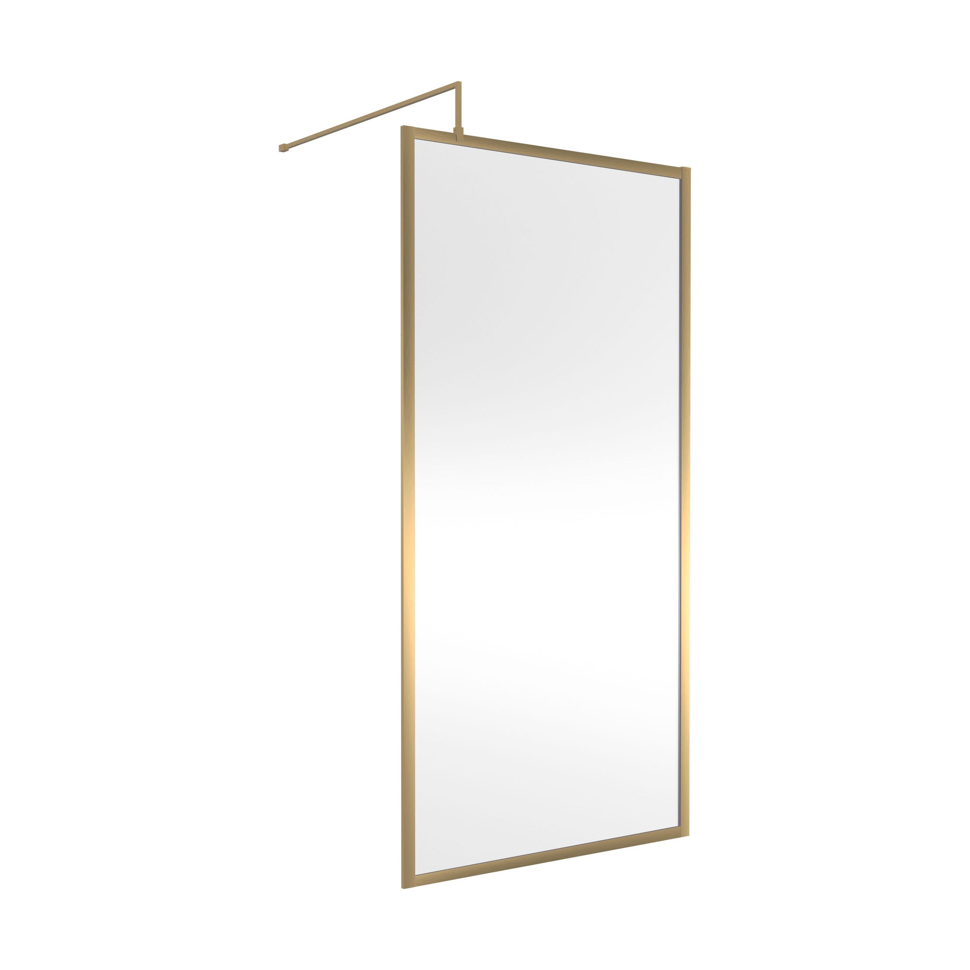 [BEFF1000BB] Balterley Contemporary Bathroom 8mm Glass Full Outer Frame Wetroom Screen, Brushed Brass, 1950 x 1000 x 8mm - Cutout