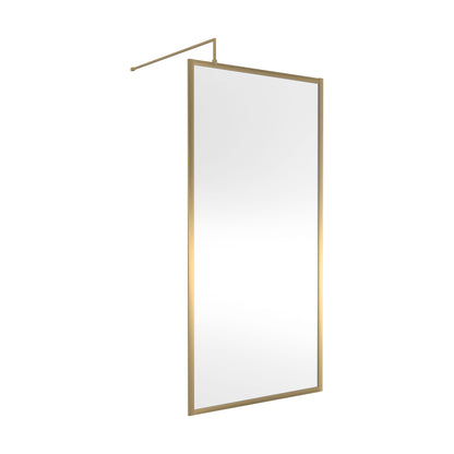 [BEFF1000BB] Balterley Contemporary Bathroom 8mm Glass Full Outer Frame Wetroom Screen, Brushed Brass, 1950 x 1000 x 8mm - Cutout