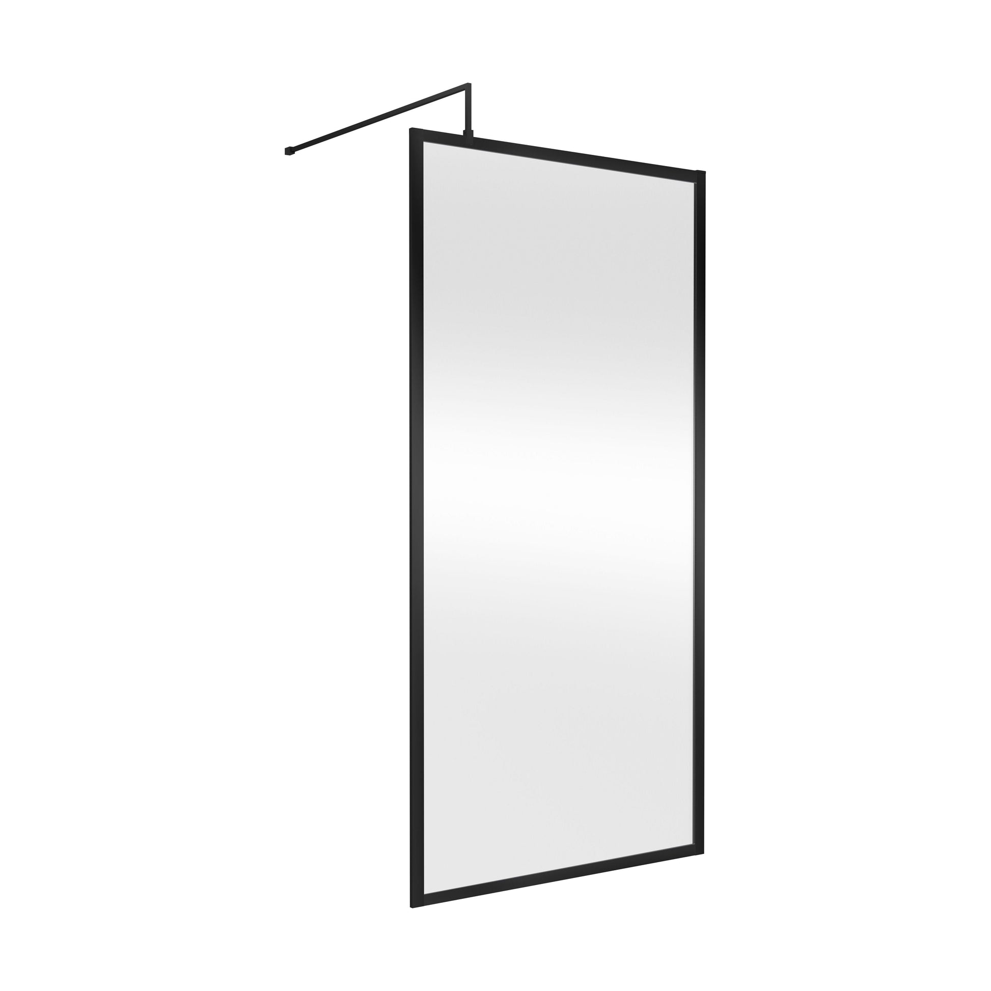 [BEFF1000MB] Balterley Contemporary Bathroom 8mm Glass Full Outer Frame Wetroom Screen, Matt Black, 1950 x 1000 x 8mm - Cutout