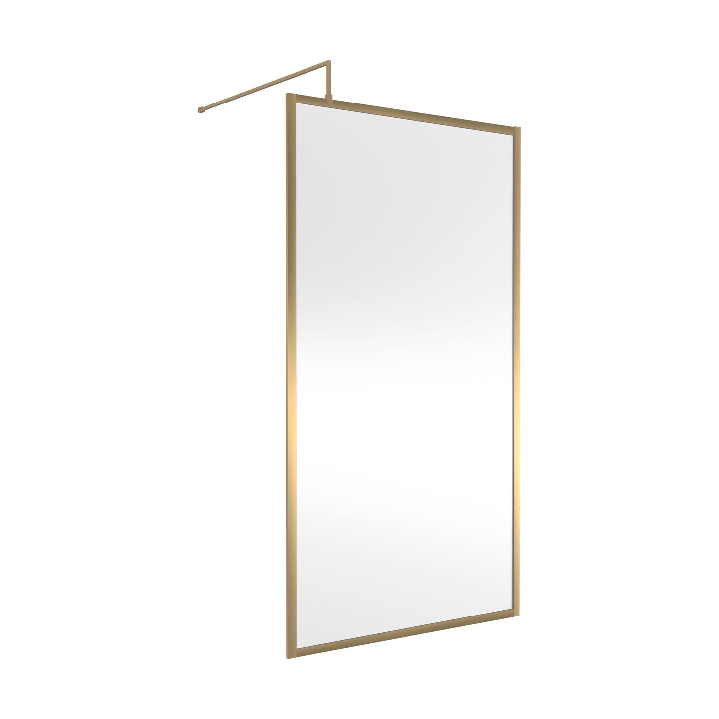 [BEFF1100BB] Balterley Contemporary Bathroom 8mm Glass Full Outer Frame Wetroom Screen, Brushed Brass, 1950 x 1100 x 1000mm - Cutout