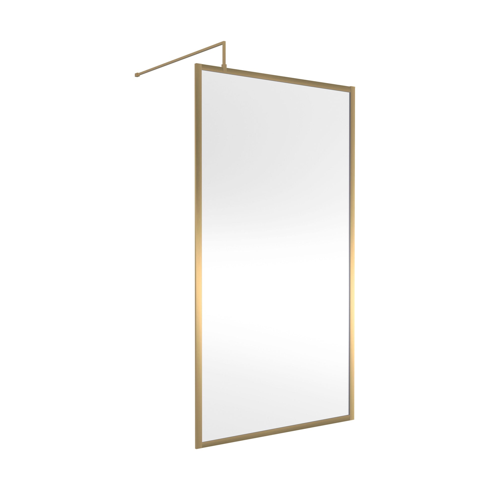 [BEFF1100BB] Balterley Contemporary Bathroom 8mm Glass Full Outer Frame Wetroom Screen, Brushed Brass, 1950 x 1100 x 1000mm - Cutout