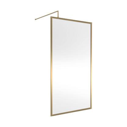 [BEFF1100BB] Balterley Contemporary Bathroom 8mm Glass Full Outer Frame Wetroom Screen, Brushed Brass, 1950 x 1100 x 1000mm - Cutout