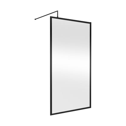 [BEFF1100MB] Balterley Contemporary Bathroom 8mm Glass Full Outer Frame Wetroom Screen, Matt Black, 1950 x 1100 x 1000mm - Cutout