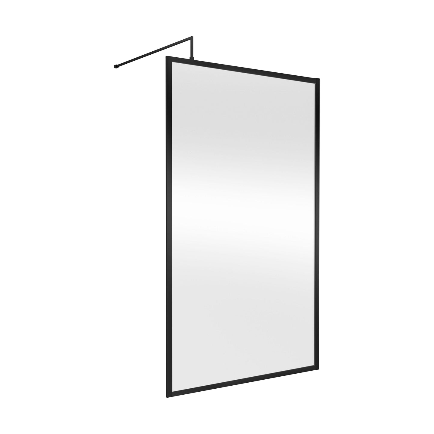 [BEFF1200MB] Balterley Contemporary Bathroom 8mm Glass Full Outer Frame Wetroom Screen, Matt Black, 1950 x 1200 x 1000mm - Cutout
