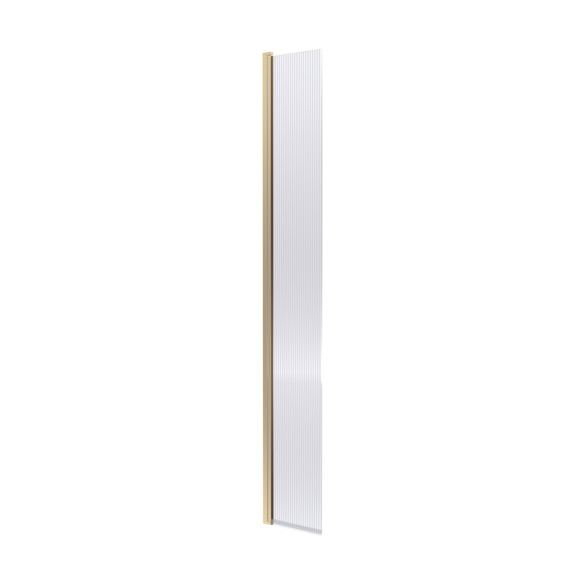 [BEFL19530BBHC] Balterley Contemporary Bathroom 8mm Fluted Glass Hinged Wetroom Screen with Support Bar, 1950 x 300 x 27mm, Polished Chrome - Cutout