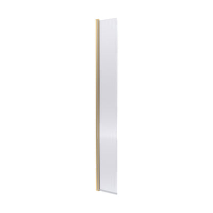 [BEFL19530BBHC] Balterley Contemporary Bathroom 8mm Fluted Glass Hinged Wetroom Screen with Support Bar, 1950 x 300 x 27mm, Polished Chrome - Cutout