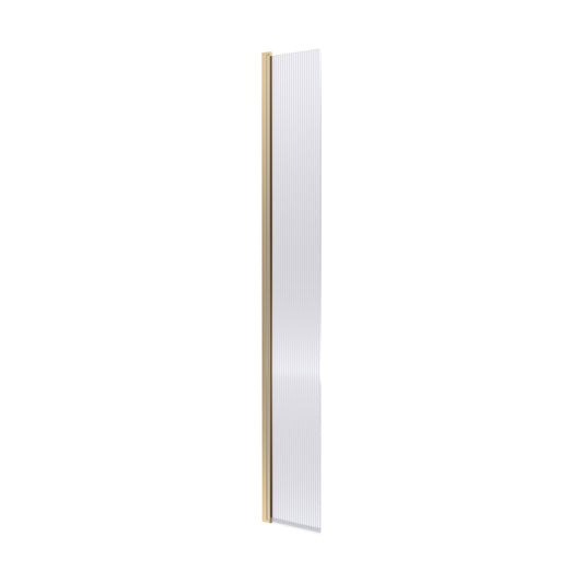 [BEFL19530BBHC] Balterley Contemporary Bathroom 8mm Fluted Glass Hinged Wetroom Screen with Support Bar, 1950 x 300 x 27mm, Polished Chrome - Cutout