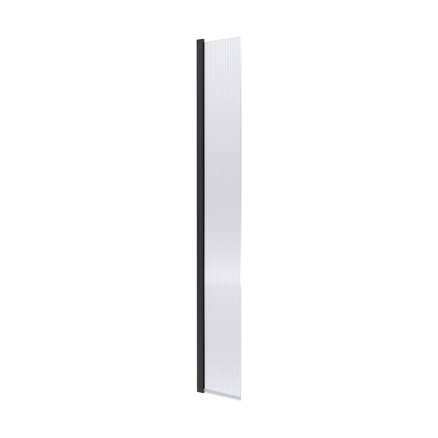 [BEFL19530BPHC] Balterley Contemporary Bathroom 8mm Fluted Glass Hinged Wetroom Screen with Support Bar, 1950 x 300 x 27mm, Polished Chrome - Cutout