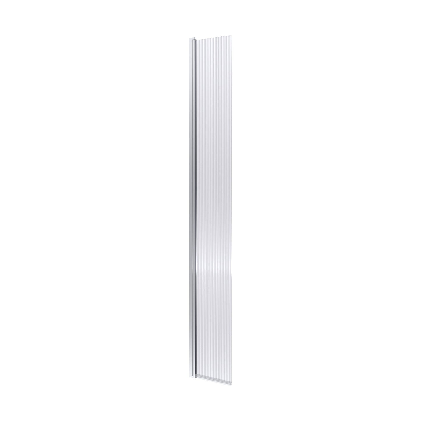 [BEFL19530HC] Balterley Contemporary Bathroom 8mm Fluted Glass Hinged Wetroom Screen with Support Bar, 1950 x 300 x 27mm, Polished Chrome - Cutout