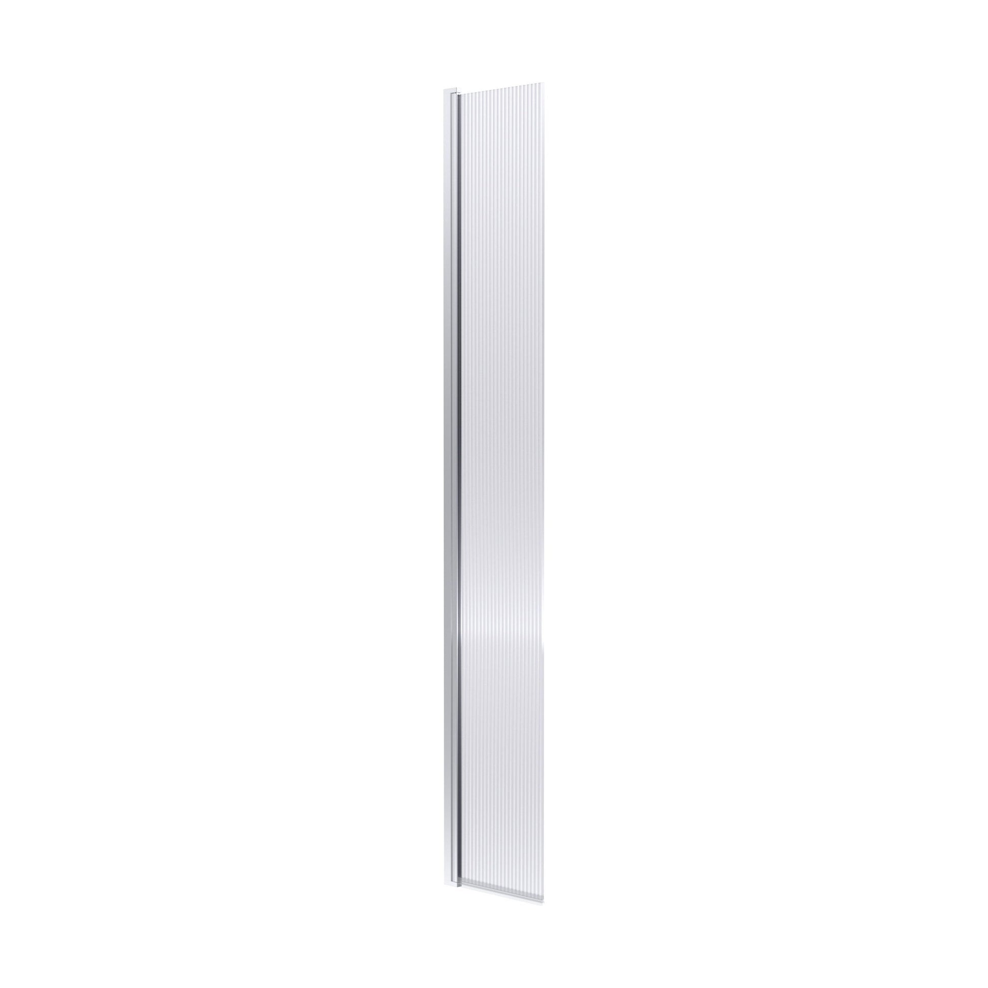 [BEFL19530HC] Balterley Contemporary Bathroom 8mm Fluted Glass Hinged Wetroom Screen with Support Bar, 1950 x 300 x 27mm, Polished Chrome - Cutout
