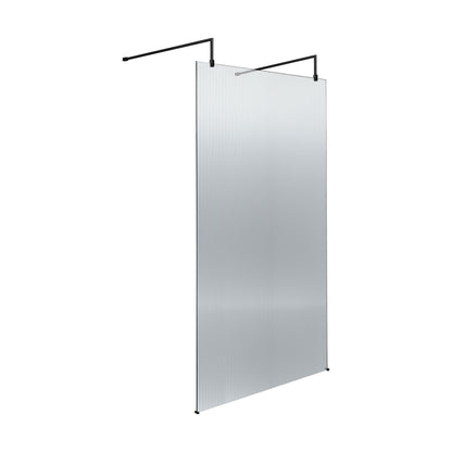 [BEFLAF1000MB] Balterley Contemporary Bathroom 8mm Fluted Glass Wetroom Screen with Arms & Feet, 2091 x 770 x 1000mm, Polished Chrome - Cutout