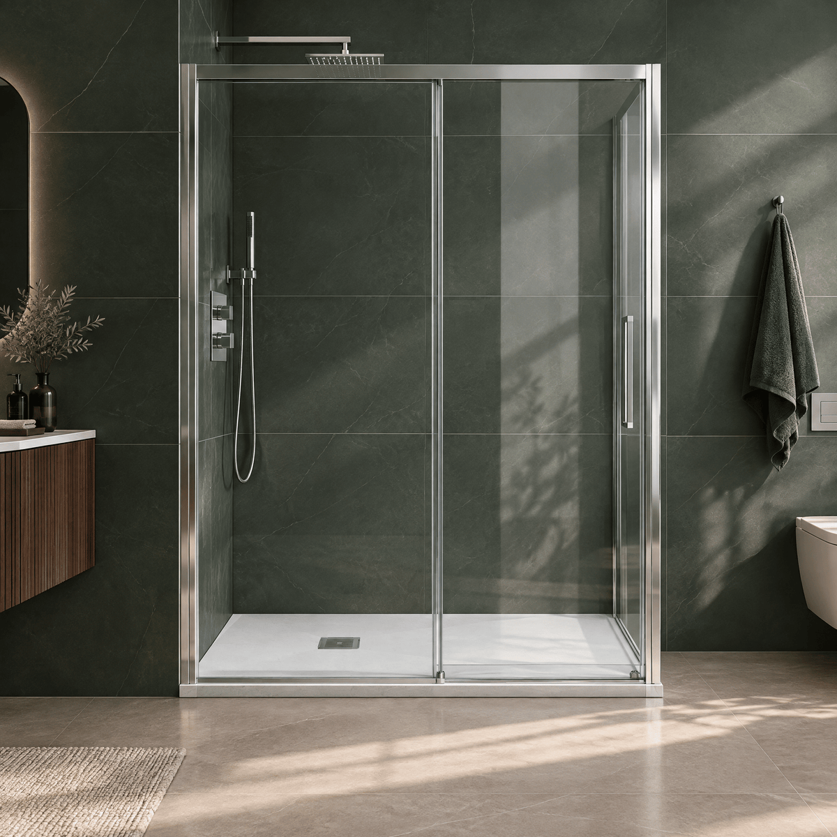 [BELT61013] Balterley Shower Tray Premium Slimline Rectangular - Multiple Sizes and Finishes - Lifestyle 1
