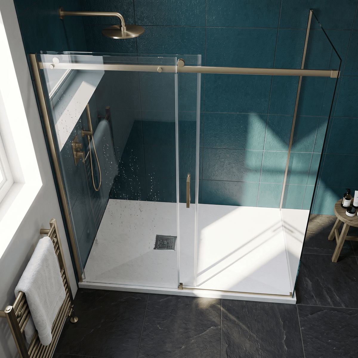 [BELT61013] Balterley Shower Tray Premium Slimline Rectangular - Multiple Sizes and Finishes - Lifestyle 2