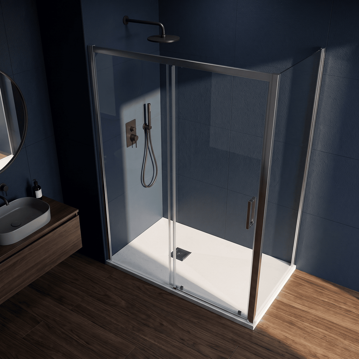 [BELT61021] Balterley Shower Tray Premium Slimline Rectangular - Multiple Sizes and Finishes - Lifestyle 2