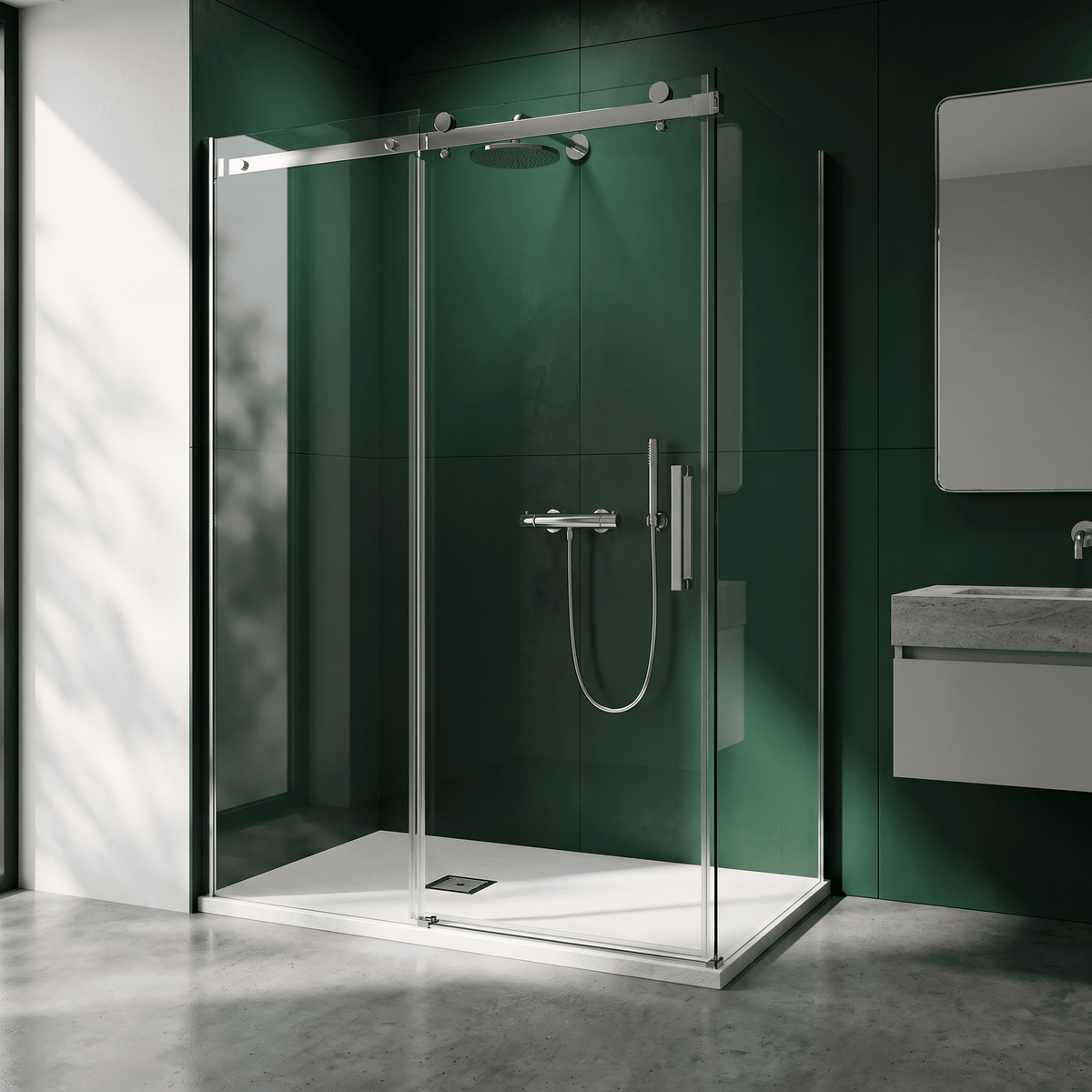 [BELT61021] Balterley Shower Tray Premium Slimline Rectangular - Multiple Sizes and Finishes - Lifestyle 3