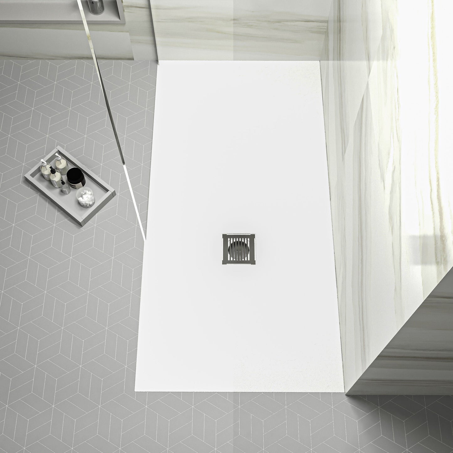 [BELT61053] Balterley Shower Tray Premium Slimline Rectangular - Multiple Sizes and Finishes - Lifestyle 2