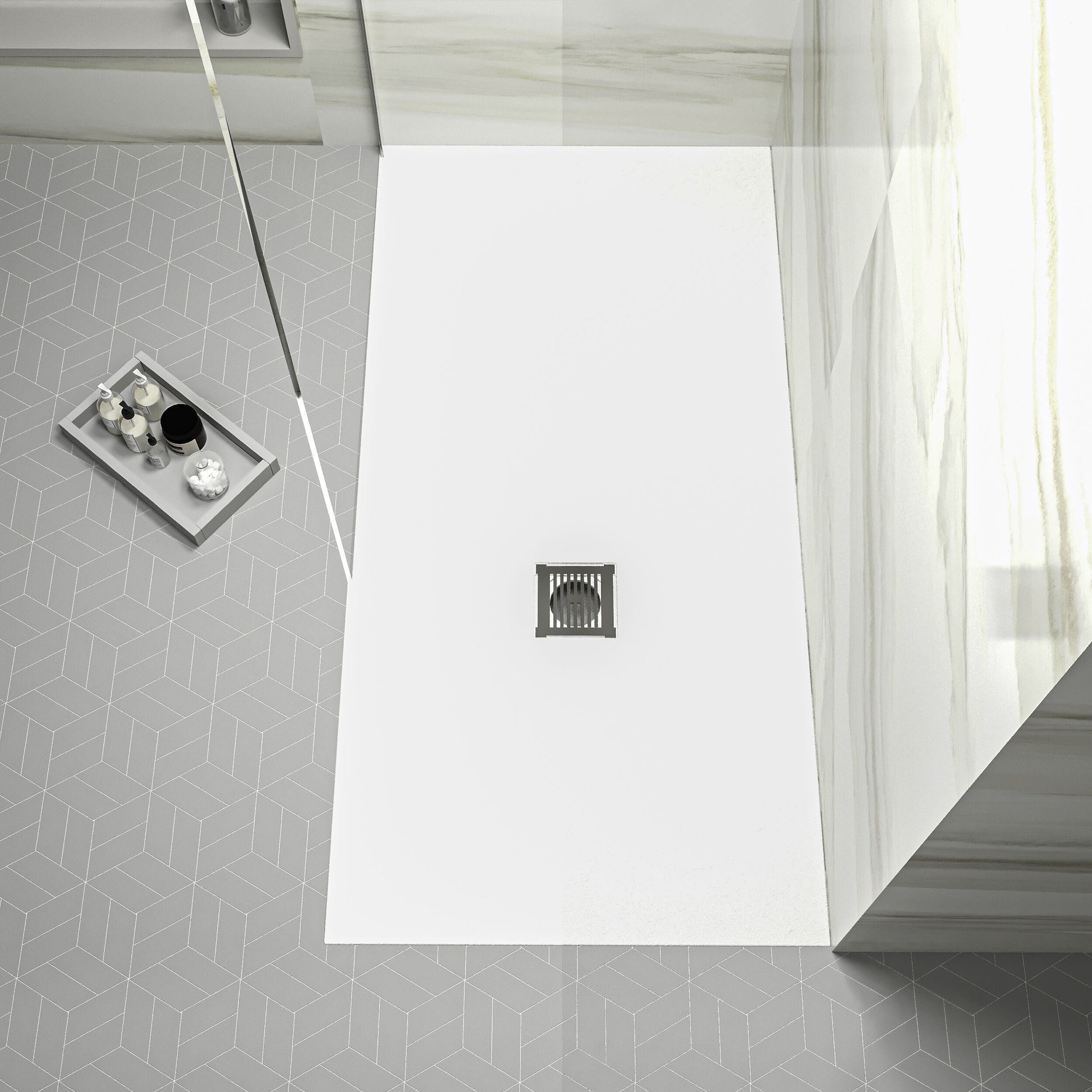 [BELT61054] Balterley Shower Tray Premium Slimline Rectangular - Multiple Sizes and Finishes - Lifestyle 2