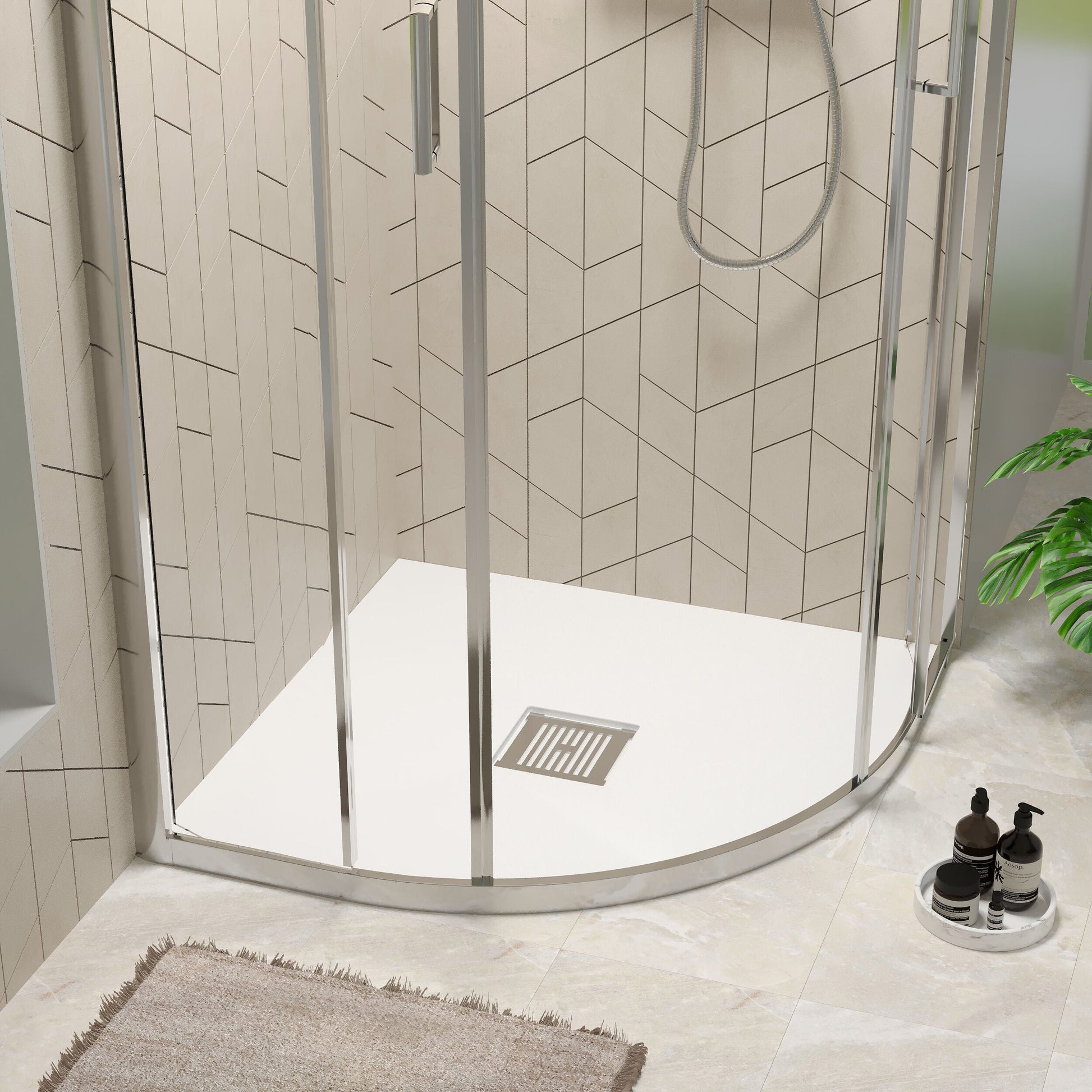 [BELT61106] Balterley Shower Tray Premium Slimline Quadrant - Multiple Sizes and Finishes - Lifestyle 1