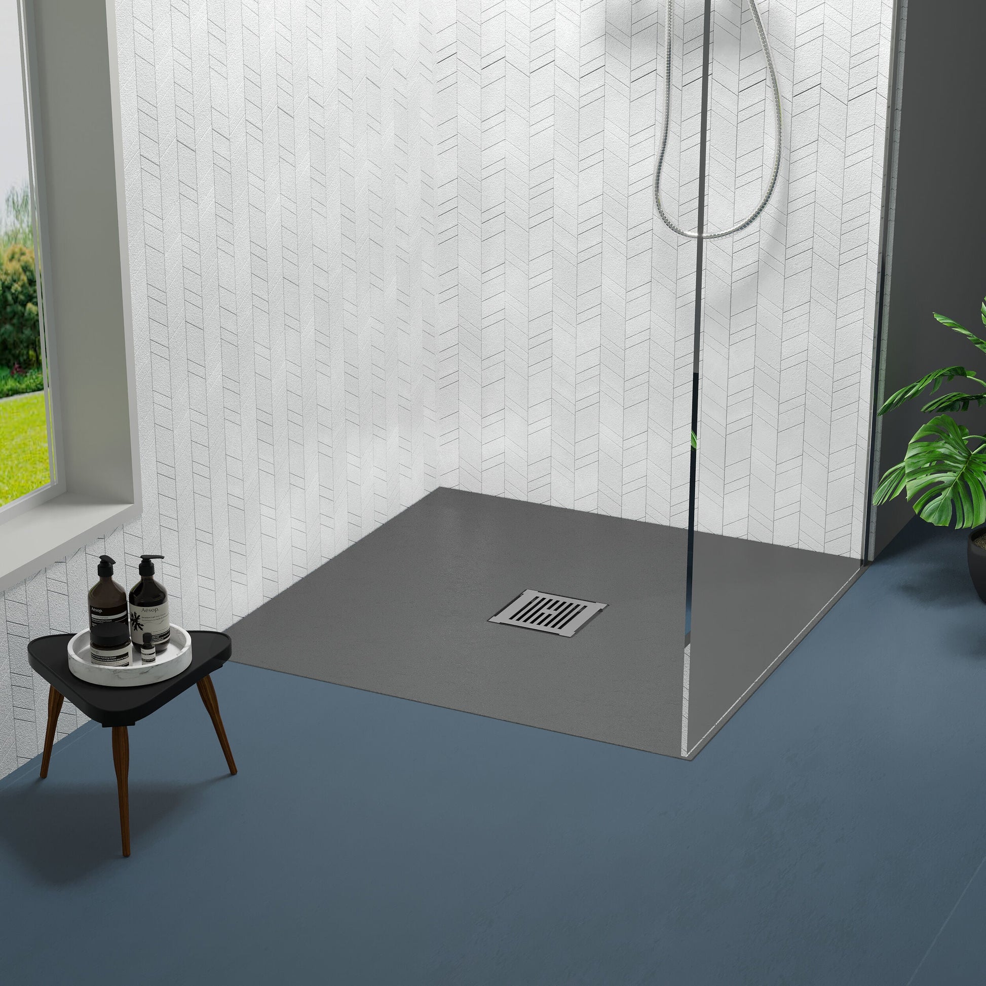 [BELT71006] Balterley Shower Tray Ultra-Slim 32mm Low-Profile Square - Choice of Size and Finish - Lifestyle 1