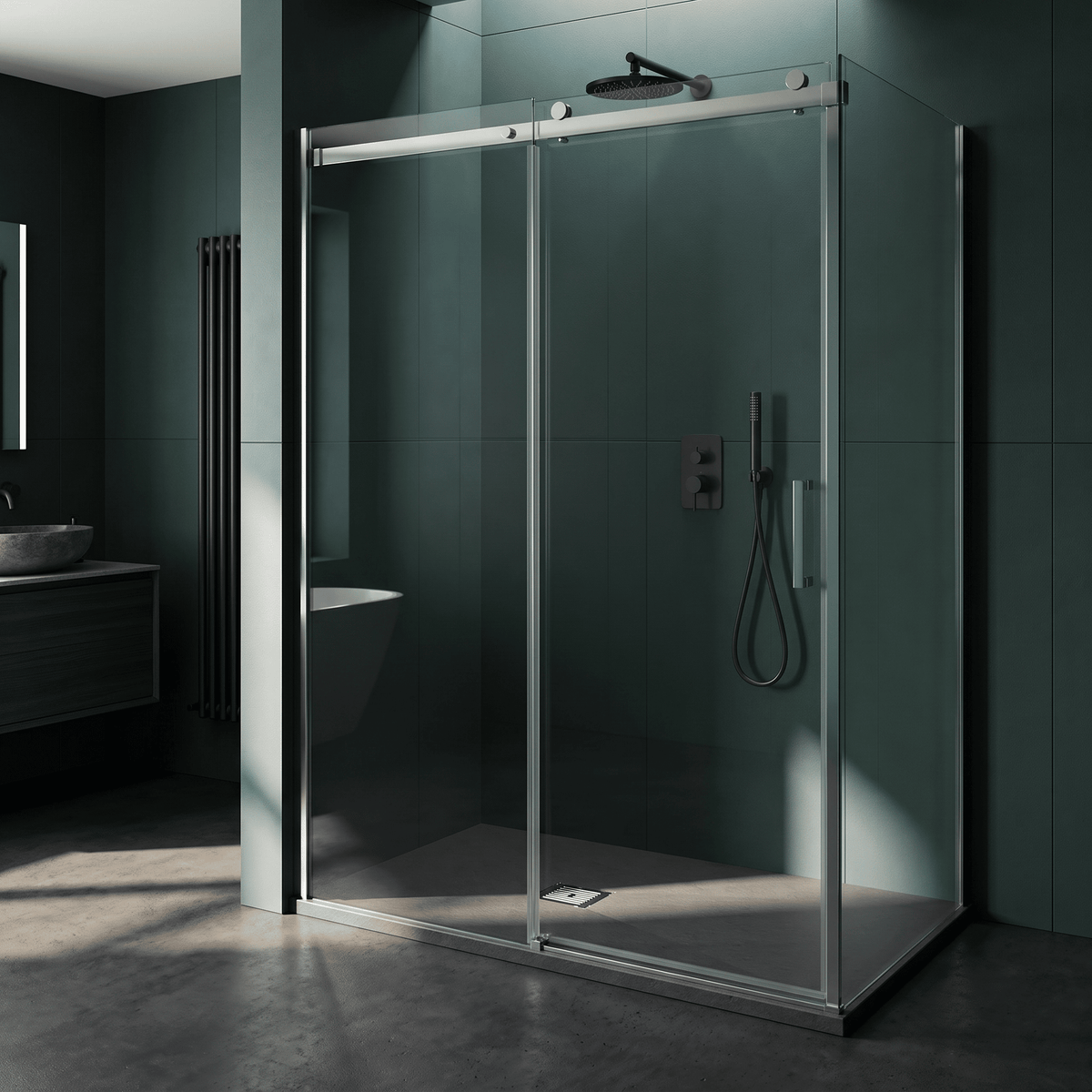 [BELT71011] Balterley Shower Tray Premium Slimline Rectangular - Multiple Sizes and Finishes - Lifestyle 1