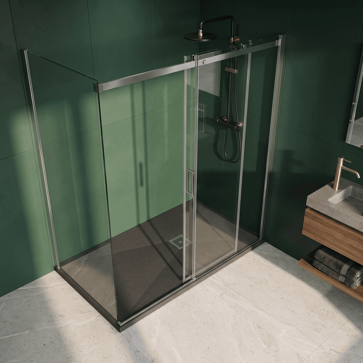 [BELT71011] Balterley Shower Tray Premium Slimline Rectangular - Multiple Sizes and Finishes - Lifestyle 2