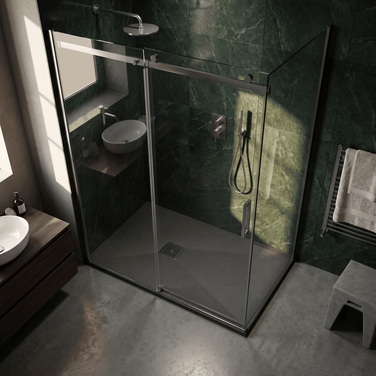 [BELT71021] Balterley Shower Tray Premium Slimline Rectangular - Multiple Sizes and Finishes - Lifestyle 2