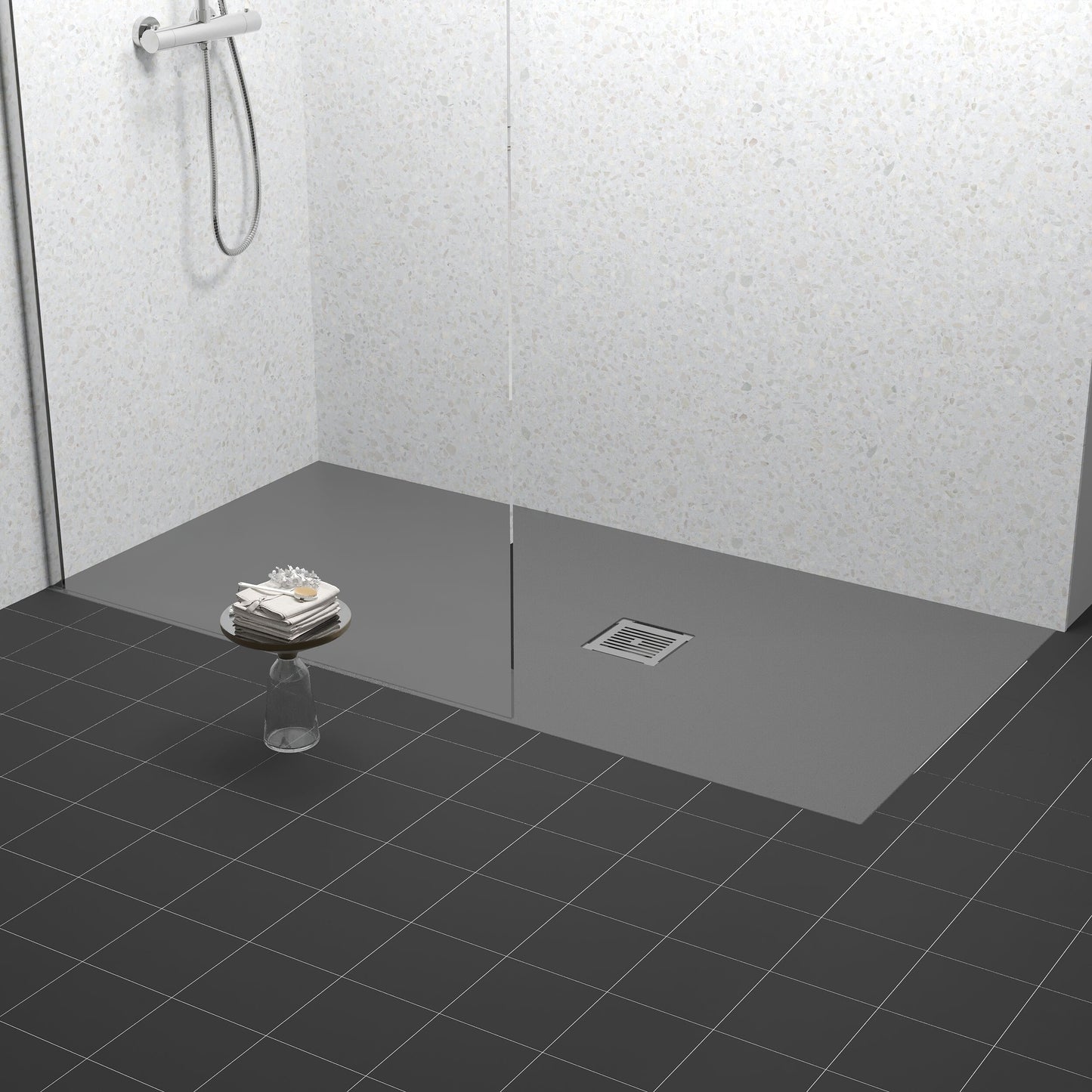 [BELT71053] Balterley Shower Tray Premium Slimline Rectangular - Multiple Sizes and Finishes - Lifestyle 1