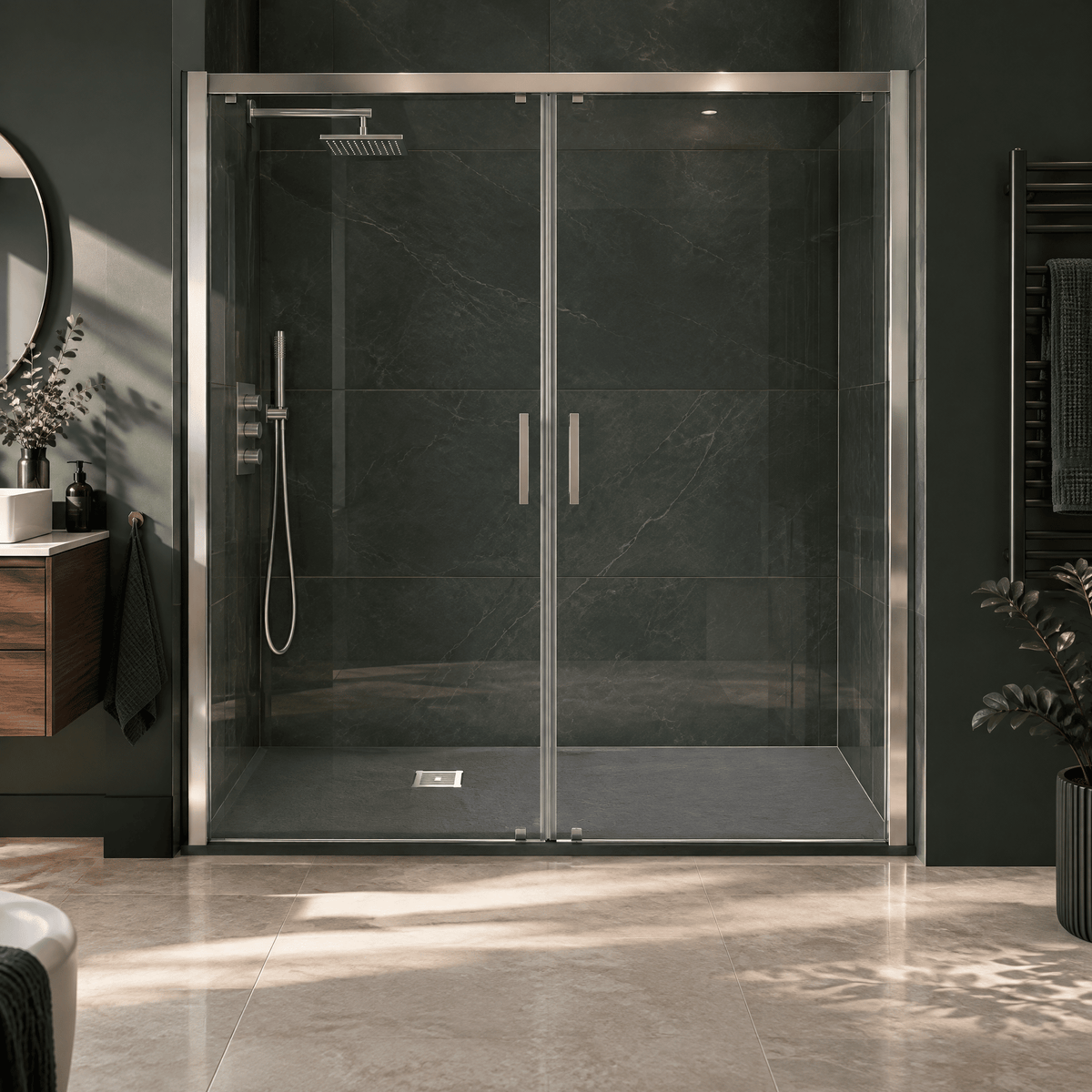 [BELT71061] Balterley Shower Tray Premium Slimline Rectangular - Multiple Sizes and Finishes - Lifestyle 1