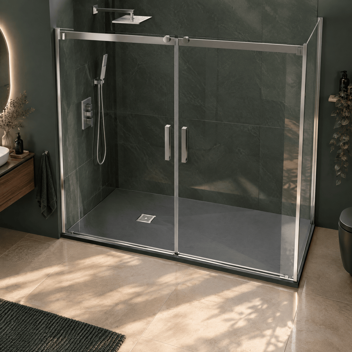 [BELT71061] Balterley Shower Tray Premium Slimline Rectangular - Multiple Sizes and Finishes - Lifestyle 2