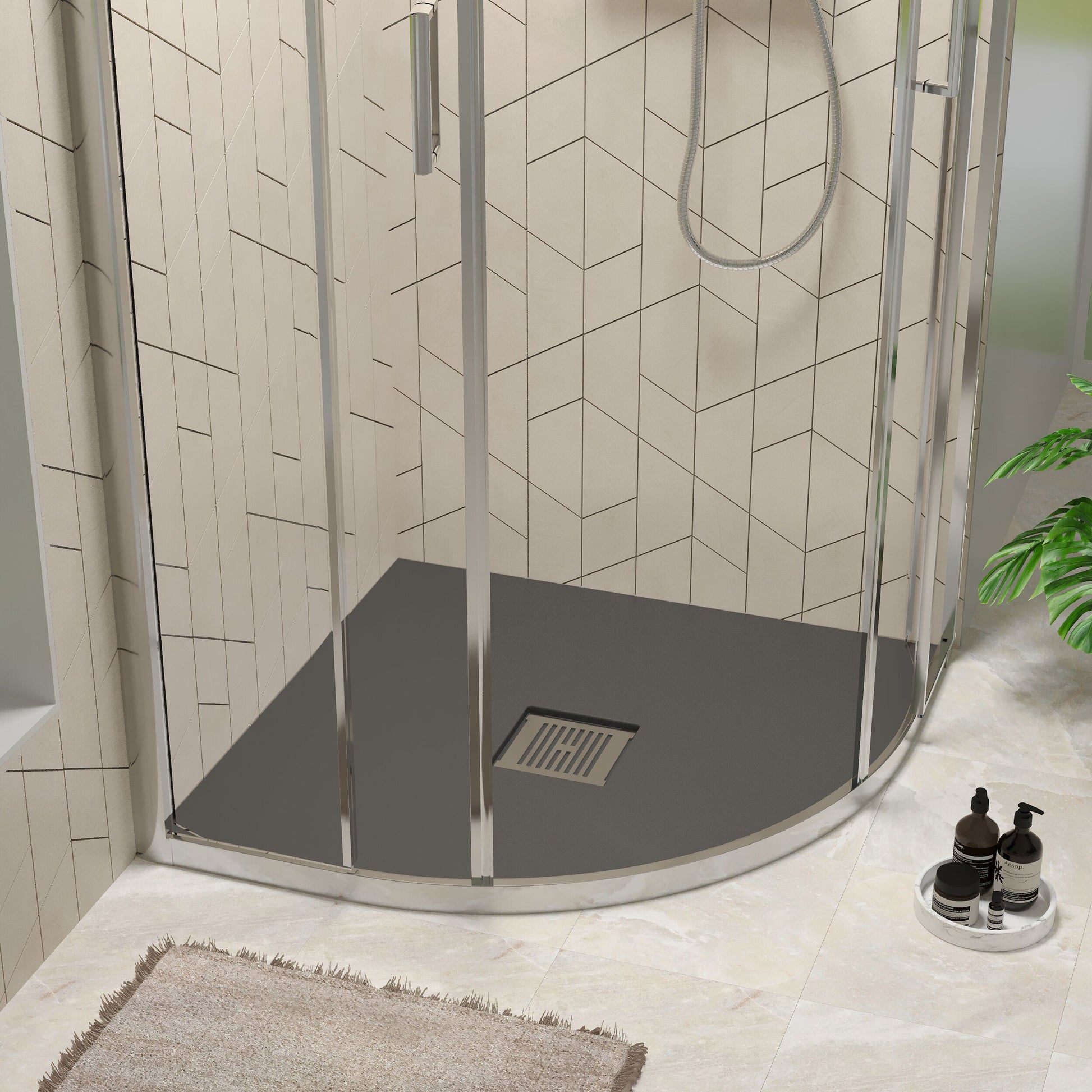 [BELT71106] Balterley Shower Tray Premium Slimline Quadrant - Multiple Sizes and Finishes - Lifestyle 1