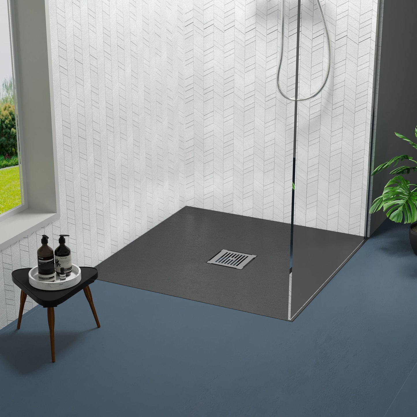 [BELT91006] Balterley Shower Tray Ultra-Slim 32mm Low-Profile Square - Choice of Size and Finish - Lifestyle 1